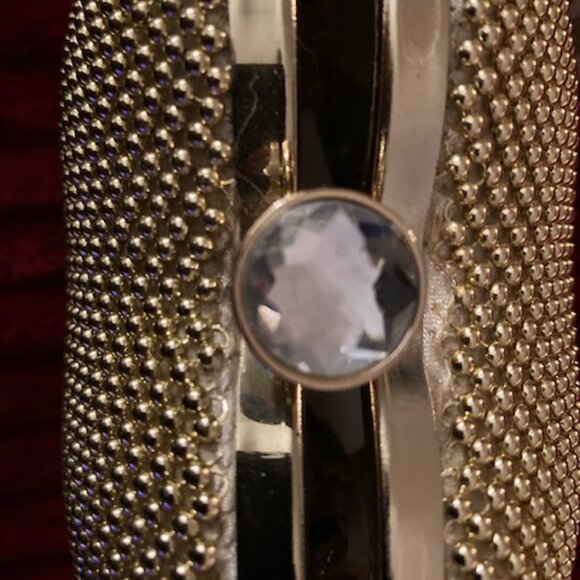 Vintage New Evening Metallic Gold Heart Shape Handbag - Picture 4 of 5